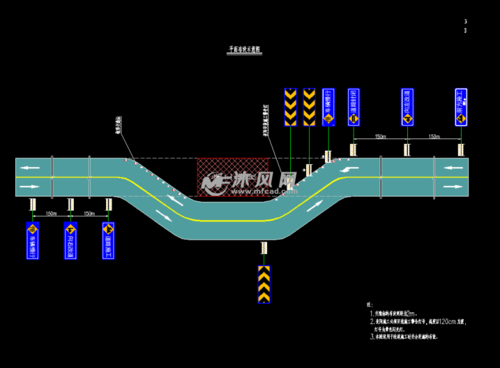 道路施工安全设施布设示意图